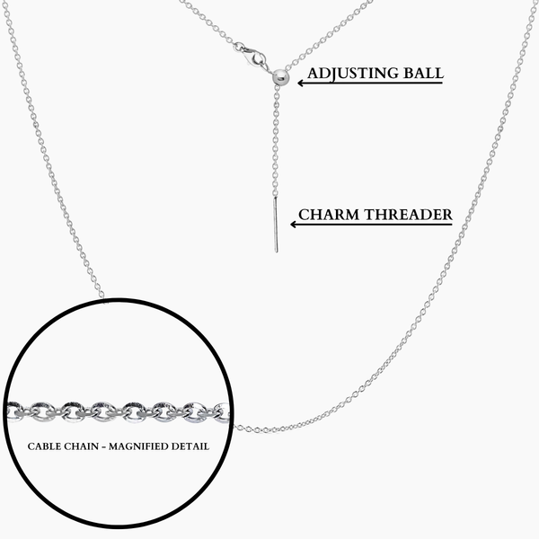 Tessa Adjustable Threader Cable Chain 23"(Silver)