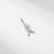 CZ Cancer Ribbon Charm (Silver)