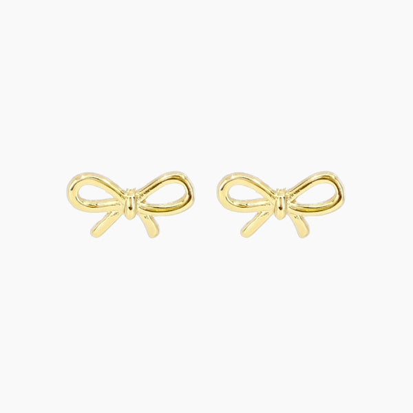 Bow Stud Earrings (Gold)