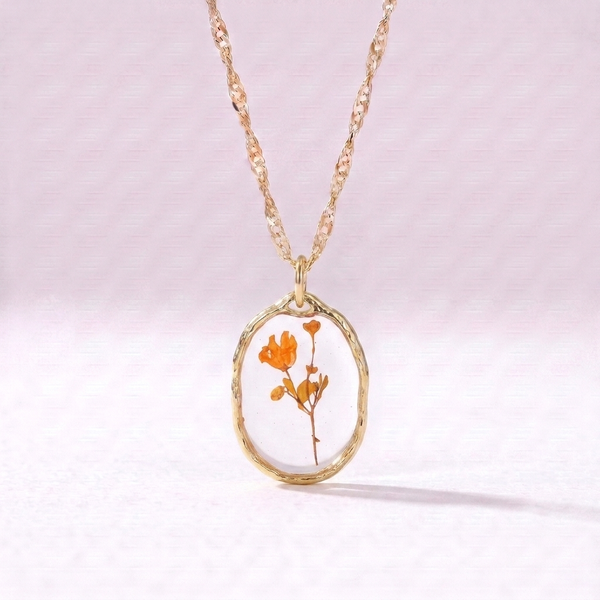 Amber Wildflower Adjustable Necklace