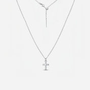 Dainty Cross Adjustable Necklace (Silver)