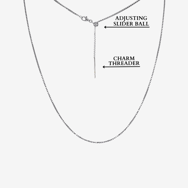 Bella Adjustable Box Chain 22"(Sterling Silver)