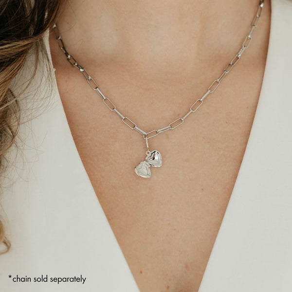 Heart Locket Charm (Silver)