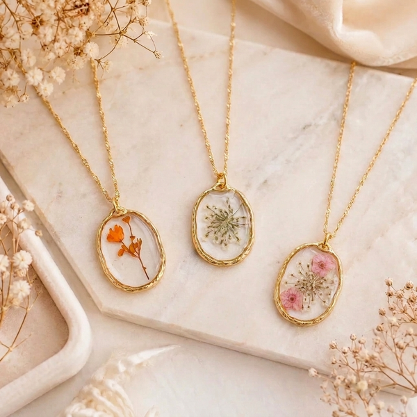 Blush Meadow Wildflower Adjustable Necklace