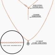 Tessa Brilliant CZ Adjustable Necklace (Rose Gold)