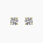 Brilliant CZ Round Stud Earrings (Gold)