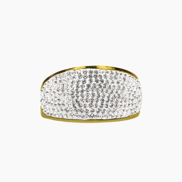 Swarovski Crystal Curved Ring (Gold)