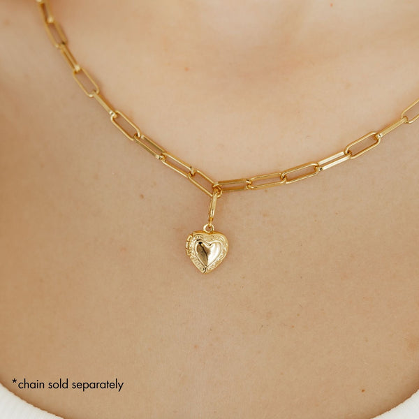 Heart Locket Charm (Gold)