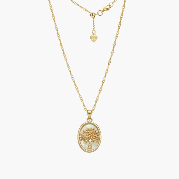 Mother of Pearl Tree of Life Pendant (Gold)