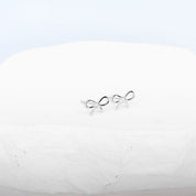 Bow Stud Earrings (Silver)