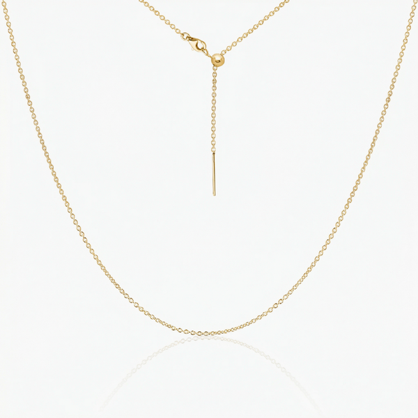 Tessa Adjustable Threader Cable Chain 23"(Gold)