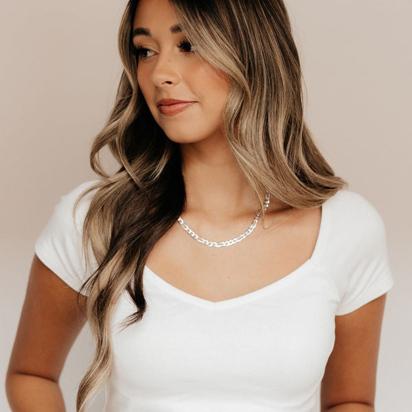 Eros Milano Necklaces Figaro Sterling Silver Unisex Chain