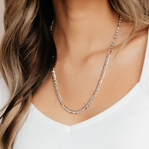 Eros Milano Necklaces Figaro Sterling Silver Unisex Chain