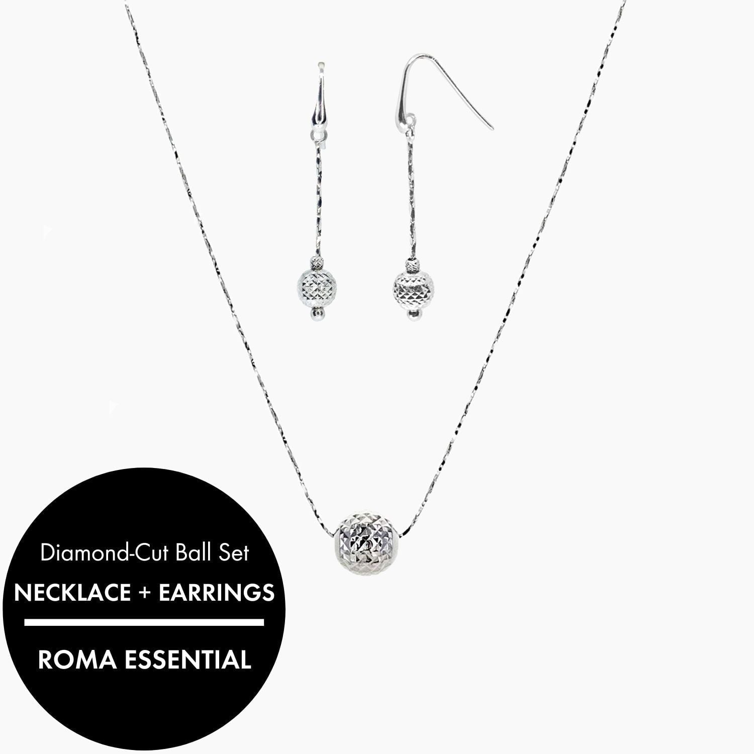 Simple diamond necklace and earring set Clearance