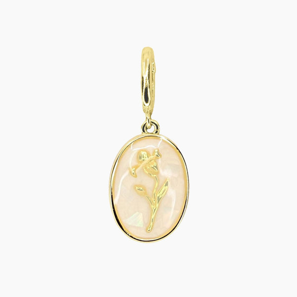 Grace Blooms Charm February - Violet Birth Flower Charm (Gold)