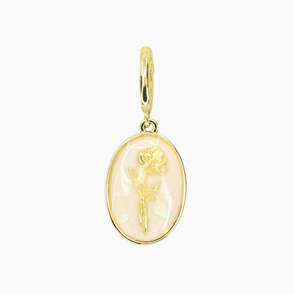Grace Blooms Charm June - Rose Birth Flower Charm (Gold)