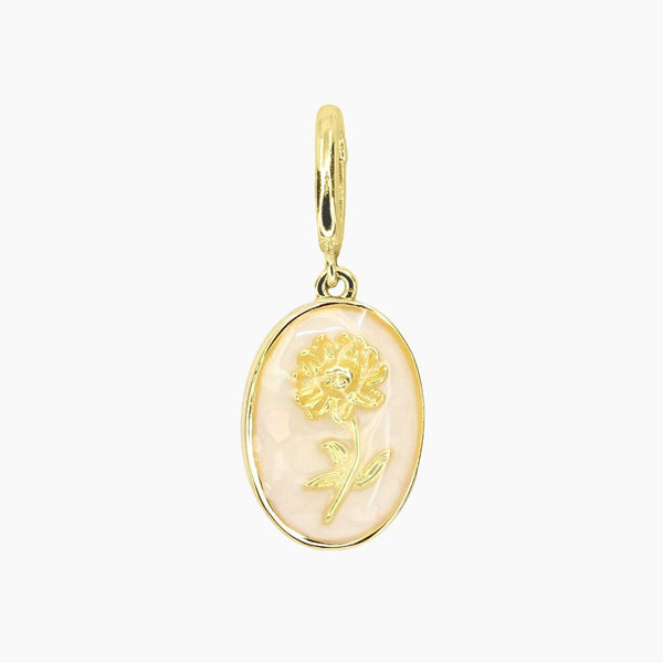 Grace Blooms Charm November - Chrysanthemum Birth Flower Charm (Gold)
