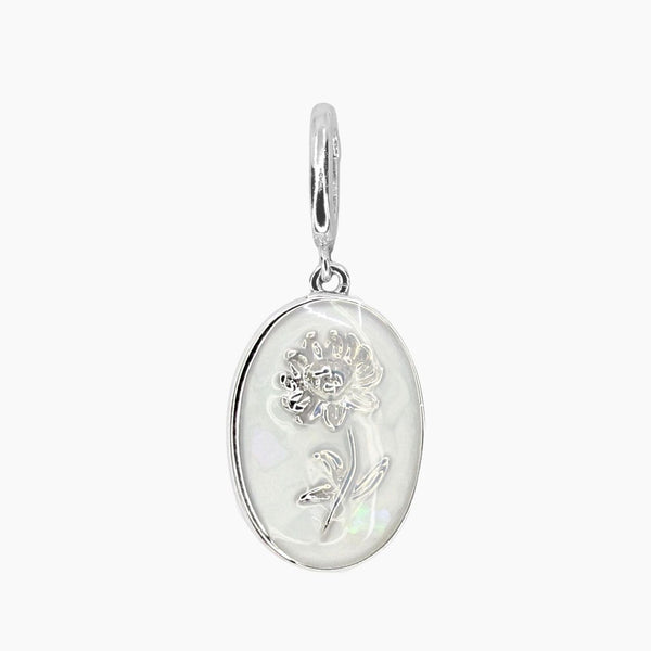 Grace Blooms Charm November - Chrysanthemum Birth Flower Charm (Silver)