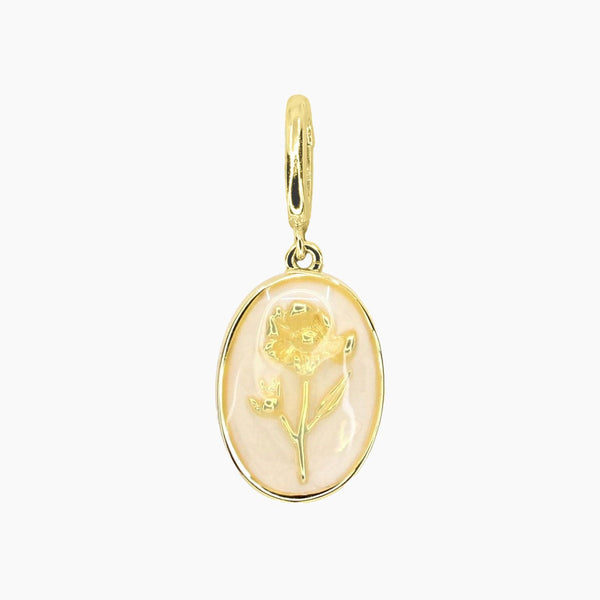 Grace Blooms Charm October - Marigold Birth Flower Charm (Gold)