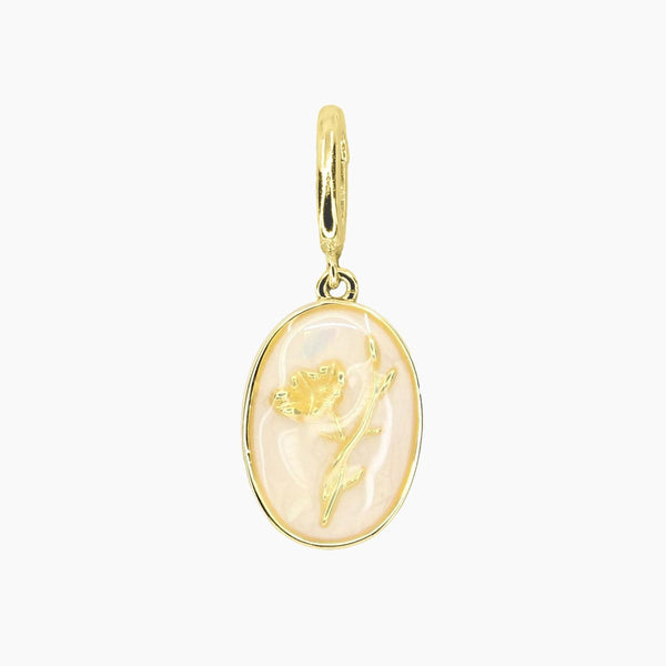Grace Blooms Charm September - Peony Birth Flower Charm (Gold)