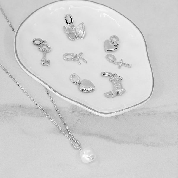 Grace Blooms Charm Silver Bow Charm (Silver)
