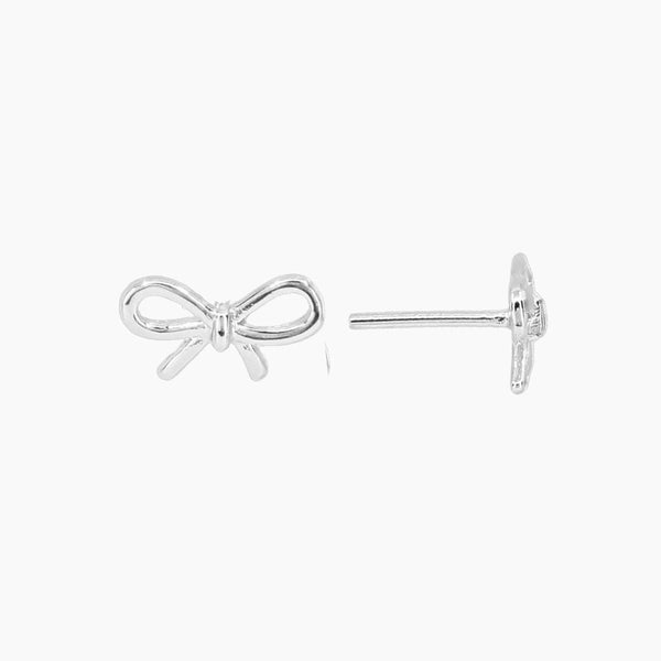 Grace Blooms Earrings Bow Stud Earrings (Silver)