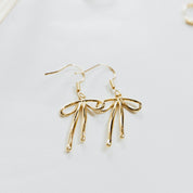 Grace Blooms Earrings Gold Bow Dangle Earrings (Gold)