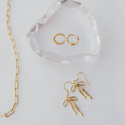 Grace Blooms Earrings Gold Bow Dangle Earrings (Gold)