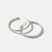 Debbie Diamond-Cut Hoop Earrings (Silver)