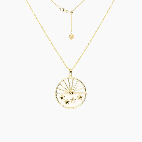 Masami Pearls Pendants Mother of Pearl Sun &Stars Pendant (Gold)