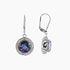 Mystic Earrings Blue / Green Mystic Midnight Sky Round Dangle Earrings with White Topaz Accent