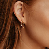 Roma Designer Jewelry Earrings Roma Huggie Hoop Earrings (Gold)