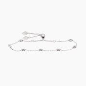 Roma Italian Adjustables Bracelets Adjustable Moon Cut Stazione Friendship Bracelet (Silver)