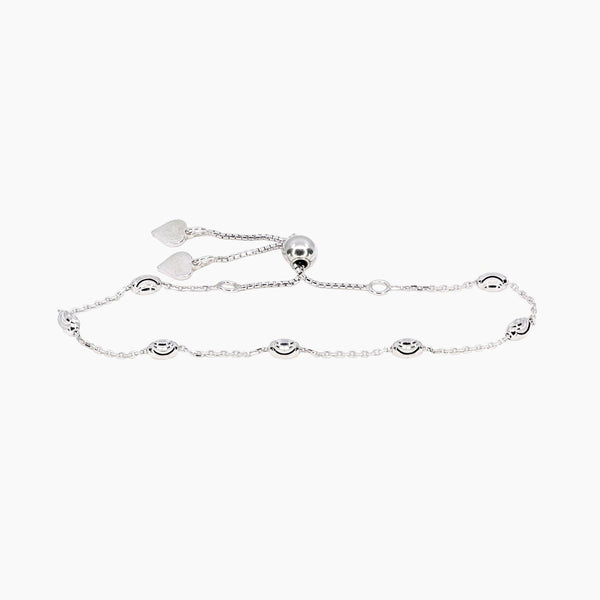 Roma Italian Adjustables Bracelets Adjustable Moon Cut Stazione Friendship Bracelet (Silver)