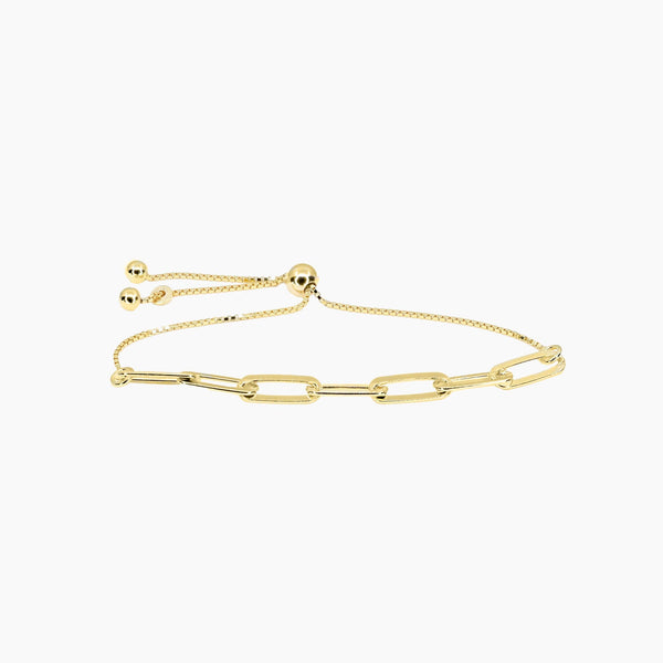 Roma Italian Adjustables Bracelets Alessia Paperclip Adjustable Friendship Bracelet (Gold)