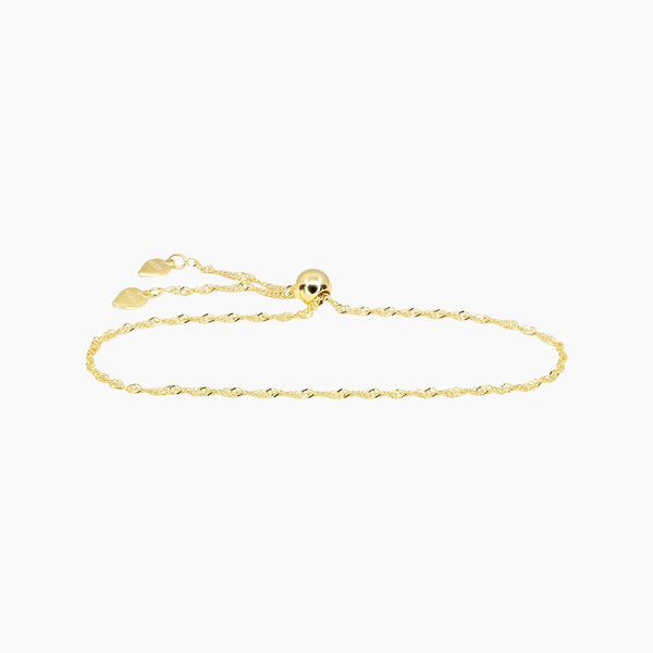 Roma Italian Adjustables Bracelets Gold Adjustable Milano Twist Sterling Silver Friendship Bracelet (Gold)