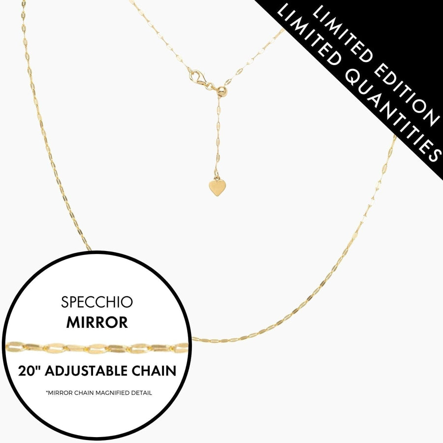 Roma Italian Adjustables Necklaces,Chains 20" Gold Italian Adjustable Specchio Mirror Chain