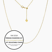 Roma Italian Adjustables Necklaces,Chains Gold 24"Italian Ferrara Diamond-Cut Bead Adjustable Chain (Gold)
