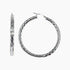Roma Silver Collection Earrings Silver Large Hoop Checkerboard Earrings in Sterling Silver