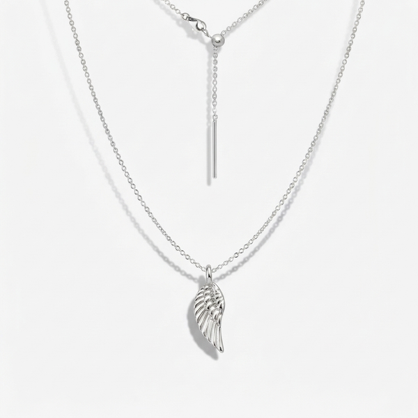 Angel Wing Adjustable Necklalce (Silver)