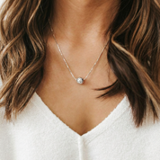 Diamond-Cut Single Ball Necklace