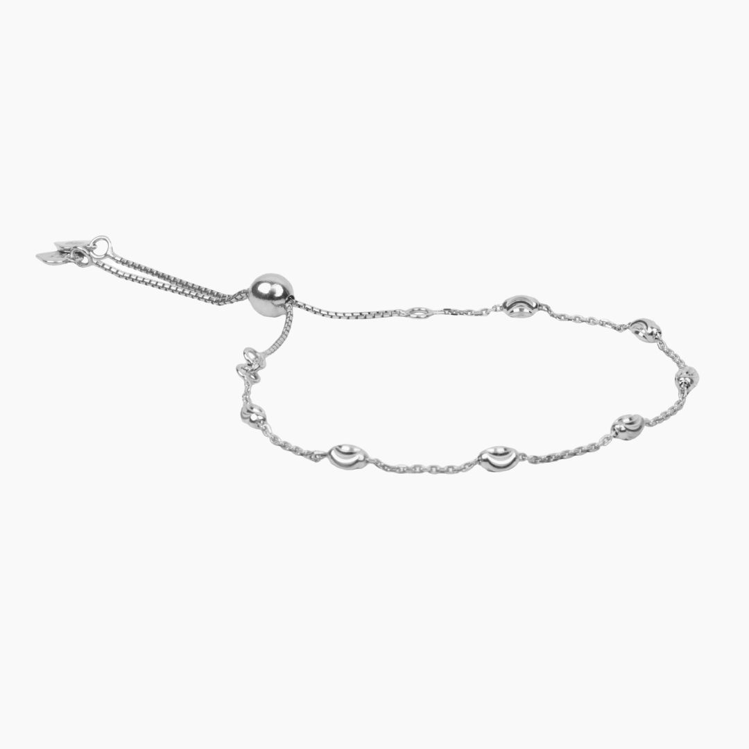 Bracelet Pierre de lune blanche & abricot & grise 8mm - AA - N°9070