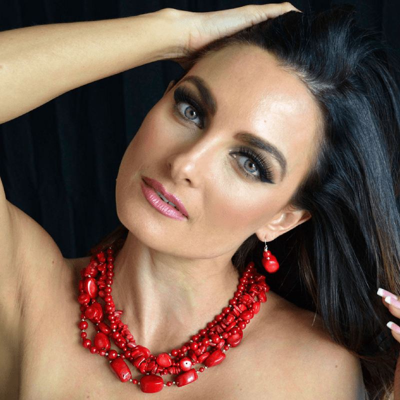Coral color costume jewelry clearance