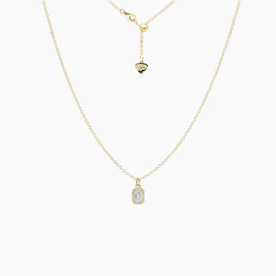 Emerald Cut Crystal Adjustable Necklace (Gold)