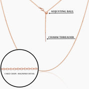 19"Tessa Adjustable Length Charm Threader — Cable Chain (Rose Gold)