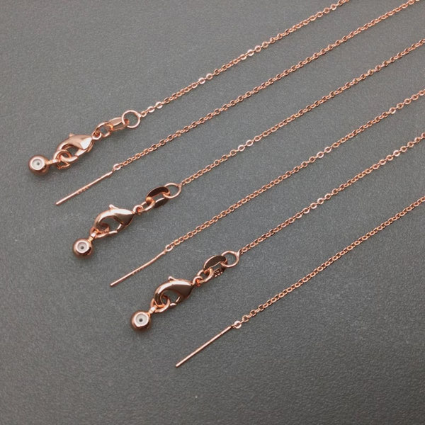 19"Tessa Adjustable Length Charm Threader — Cable Chain (Rose Gold)