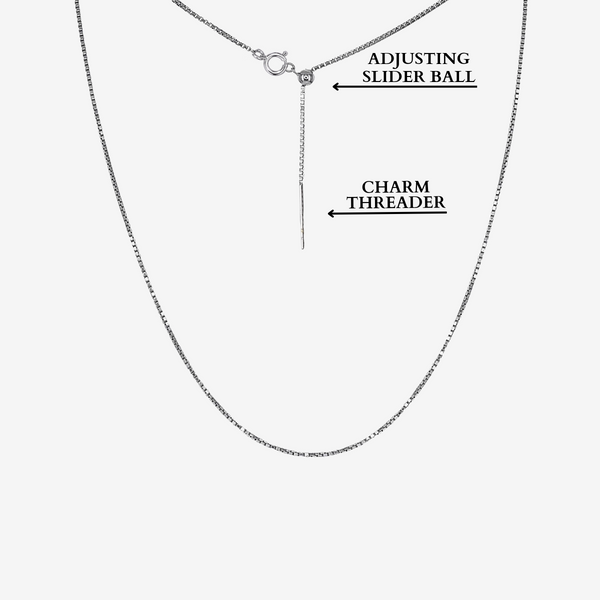 Bella Adjustable Box Chain 22" (Sterling Silver)