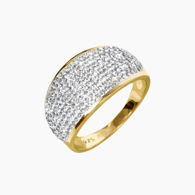Swarovski Crystal Curved Ring (Gold)