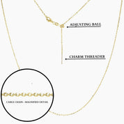 23"Tessa Adjustable Length Charm Threader — Cable Chain (Gold)