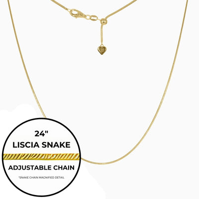 24"Italian Liscia Snake Adjustable Chain (Gold)